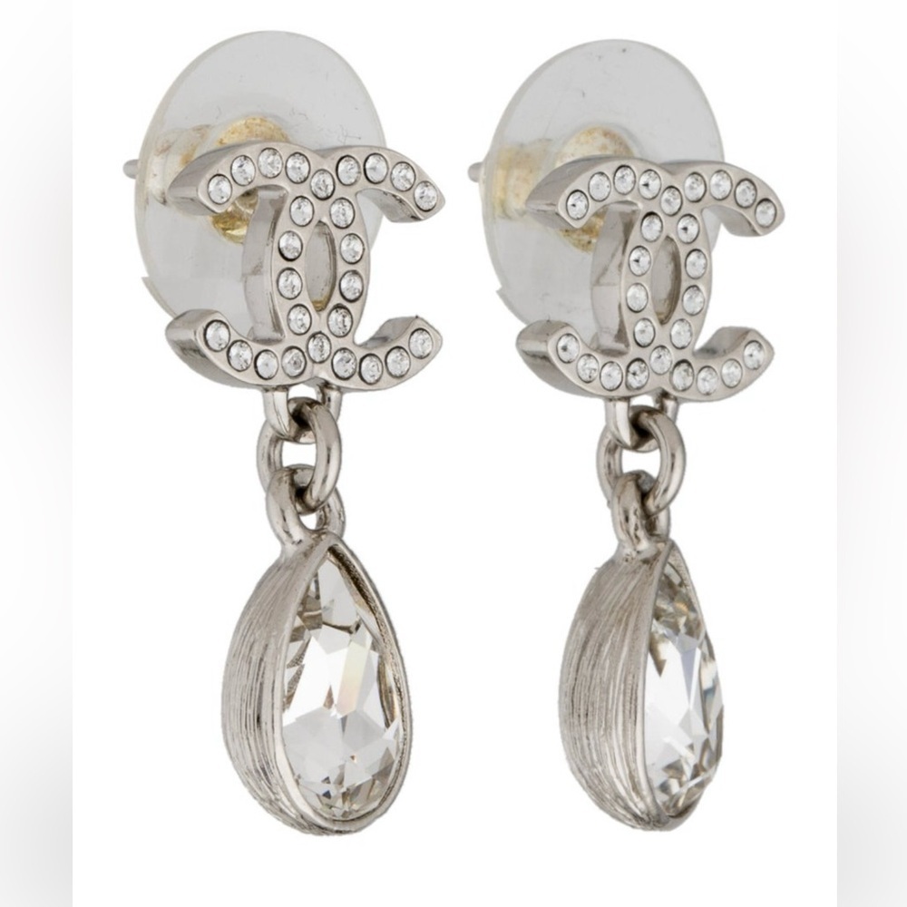 Chanel 2021 Strass CC Drop Earring - Picture 2 of 9